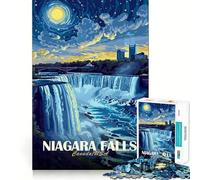 Puzzle Difficile de 1000 pièces représentant Les Chutes du Niagara la Nuit, idéal pour Adultes Jeu de logique et de Train, découpe Lisse, Cadeau de qualité supérieure (50x75cm)