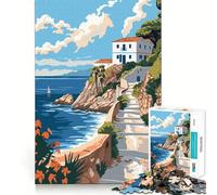 Puzzle Difficile de 1000 pièces représentant l'île de Rhodes en Grèce, idéal pour Adultes Un défi intellectuel Stimulant et Un Jeu de réflexion Découpe précise Un Cadeau mémorable (38x52cm)
