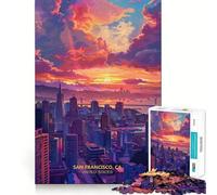 Puzzle Difficile de 1000 pièces représentant San Francisco, Californie, États-Unis, pour Adultes (50x75cm) Un Cadeau Classique, Calme et Silencieux, aux découpes nettes