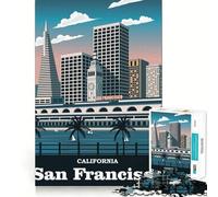 Puzzle Difficile de 1000 pièces représentant San Francisco, Californie, États-Unis, pour Adultes Jeu de logique et d'adresse, à Partager en Famille Découpe précise Pièce de Collection (38x26cm)