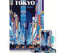 Puzzle Difficile de 1000 pièces représentant Tokyo, Japon, pour Adultes Modèle amélioré, Doux et Relaxant, aux découpes nettes et précises Cadeau Unique 50x75cm