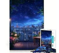 Puzzle Difficile de 1000 pièces représentant Un Balcon avec Vue Nocturne, idéal pour Adultes Jeu Intelligent, à réaliser chez soi, pour s'amuser et Offrir en Cadeau (50x75cm)