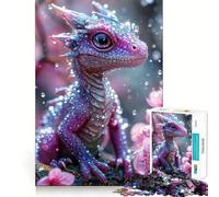 Puzzle Difficile de 1000 pièces représentant Un bébé Dragon Rose Tendre, idéal pour Adultes Un Jeu Stimulant et Relaxant, aux découpes précises, Un Cadeau mémorable (38x52cm)
