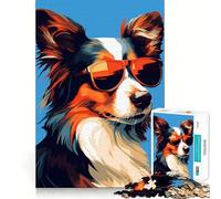 Puzzle Difficile de 1000 pièces représentant Un Berger des Shetland Sheltie Sheepdog pour Adultes, Jeu de logique, Lien Familial, découpe de précision, Surprise chaleureuse 38x52cm