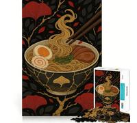 Puzzle Difficile de 1000 pièces représentant Un Bol de Ramen avec des Feuilles de Ginkgo idéal pour Adultes Un Jeu Stimulant et Amusant Un Cadeau mémorable et Une Excellente idée de Lecture (50x75cm)