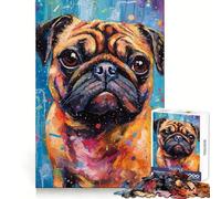 Puzzle Difficile de 1000 pièces représentant Un Carlin sur Palette, idéal pour Adultes Stimule la mémoire, Jeu apaisant, découpe de qualité supérieure, Cadeau Parfait (38x26cm)