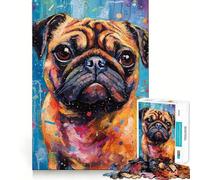 Puzzle Difficile de 1000 pièces représentant Un Carlin sur Palette, idéal pour Adultes Stimule la mémoire, Jeu apaisant, découpe de qualité supérieure, Cadeau Parfait (38x26cm)
