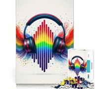 Puzzle Difficile de 1000 pièces représentant Un Casque Arc-en-Ciel avec égaliseur, idéal pour Adultes Un Jeu Stimulant et Relaxant, aux découpes précises, Un Cadeau mémorable (50x75cm)