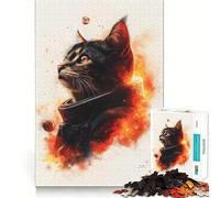 Puzzle Difficile de 1000 pièces représentant Un Chat Astronaute de l'espace, idéal pour Adultes Un Casse-tête Relaxant et apaisant, Un Cadeau Original (50x75cm)