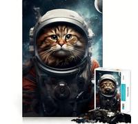 Puzzle Difficile de 1000 pièces représentant Un Chat Astronaute norvégien, idéal pour Adultes Ce Puzzle de 38x26cm est Un Cadeau Artistique et Stimulant pour Les Amateurs de Souvenirs et de Loisirs