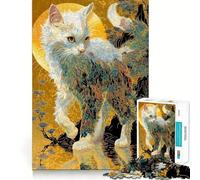 Puzzle Difficile de 1000 pièces représentant Un Chat orné dans Un Paysage doré, idéal pour Les Adultes Jeu Intelligent à Faire à la Maison, à Partager ou à Offrir en Cadeau (50x75cm)