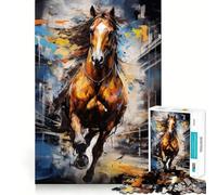 Puzzle Difficile de 1000 pièces représentant Un Cheval au Galop, idéal pour Adultes Jeu intellectuel, détente et qualité Cadeau raffiné (50x75cm)