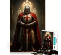 Puzzle Difficile de 1000 pièces représentant Un Chevalier templier dans Une cathédrale destiné aux Adultes Renforce la mémoire soulage Le Stress et Offre des Bords de qualité supérieure Pièce d'art