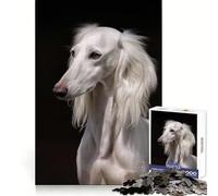 Puzzle Difficile de 1000 pièces représentant Un Chien Saluki Blanc idéal pour Adultes Découpe Lisse Parfait pour Une activité relaxante et axée sur la Concentration Idée Cadeau pour l'hiver (38x52cm)