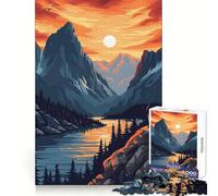 Puzzle Difficile de 1000 pièces représentant Un Coucher de Soleil rétro sur Les Montagnes, idéal pour Les Adultes Un Casse-tête Relaxant et apaisant, Un Cadeau Original (50x75cm)