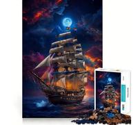 Puzzle Difficile de 1000 pièces représentant Un Coucher de Soleil sur Un voilier, idéal pour Adultes Jeu de logique Fine, Relaxant et Amusant, Bords Nets, Cadeau attentionné (50x75cm)