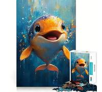Puzzle Difficile de 1000 pièces représentant Un Dauphin Souriant, idéal pour Les Adultes Jeu de logique, Jeu de précision pour renforcer Les Liens familiaux et créer Une Douce Surprise 38x52cm
