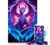 Puzzle Difficile de 1000 pièces représentant Un Dragon Violet ailé, idéal pour Adultes Jeu Intelligent à Faire à la Maison, à Assembler ou à Offrir en Cadeau (50x75cm)