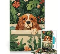 Puzzle Difficile de 1000 pièces représentant Un épagneul Cavalier dans Une Baignoire, idéal pour Adultes 50x75cm