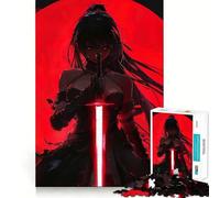 Puzzle Difficile de 1000 pièces représentant Un Guerrier Anime aux Yeux Rouges, idéal pour Adultes Découpe Lisse et silencieuse Cadeau Classique (38x26cm)