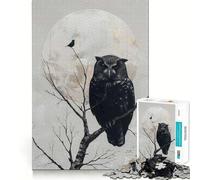 Puzzle Difficile de 1000 pièces représentant Un Hibou et Un Oiseau sur Une Branche, idéal pour Les Adultes Ce Puzzle stimule la mémoire, facilite l'assemblage et Offre Un Cadeau Artistique (38x26cm)