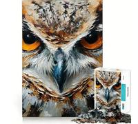 Puzzle Difficile de 1000 pièces représentant Un Hibou, idéal pour Adultes Jeu de logique Solide, Simple et Amusant, découpe de précision, Cadeau de Noël (38x52cm)