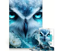 Puzzle Difficile de 1000 pièces représentant Un Hibou Mystique et des Fleurs pour Adultes Think Toy Un Jouet paisible et Amusant aux découpes nettes et précises Une œuvre d'art de qualité (38x26cm)