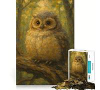 Puzzle Difficile de 1000 pièces représentant Un Hibou perché sur Une Branche, idéal pour Adultes Jeu Intelligent, à réaliser chez soi Cadeau Festif idéal (38x26cm)