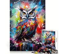 Puzzle Difficile de 1000 pièces représentant Un Hibou, Un Oiseau Peint, pour Adultes Jeu de logique Solide, Simple et Amusant, découpe de précision Idée Cadeau de Noël (50x75cm)