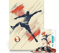 Puzzle Difficile de 1000 pièces représentant Un Joueur de Football frappant Un Ballon idéal pour Adultes Un défi intellectuel Stimulant et Un Moment de détente Découpe précise Un Cadeau mémorable