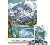 Puzzle Difficile de 1000 pièces représentant Un lac de Montagne des North Cascades, idéal pour Adultes Jeu Intelligent, à réaliser chez soi, à Assembler Cadeau Festif (38x52cm)