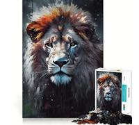 Puzzle Difficile de 1000 pièces représentant Un Lion Peint à l'huile, idéal pour Adultes Montage Facile et Amusant Cadeau Artistique (38x26cm)