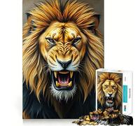 Puzzle Difficile de 1000 pièces représentant Un Lion Rugissant (50x75cm), idéal pour Adultes Jeu de logique Pure, activité la Maison, découpe Nette, Joli Cadeau