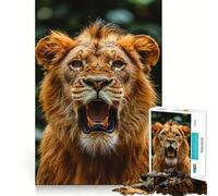 Puzzle Difficile de 1000 pièces représentant Un Lion Rugissant, idéal pour Adultes Jeu de logique Pure, activité la Maison, découpe Nette, Joli Cadeau (38x26cm)