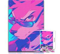 Puzzle Difficile de 1000 pièces représentant Un Loup Cool avec des Lunettes de Soleil Jeu éducatif Stimulant pour Adultes Cadeau Unique et Sentimental Dimensions:50x75cm