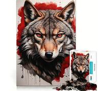 Puzzle Difficile de 1000 pièces représentant Un Loup Rouge, idéal pour Adultes et Stimulant intellectuel Un Cadeau raffiné et de qualité pour des Moments de détente (38x52cm)