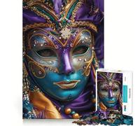 Puzzle difficile de 1000 pièces représentant un masque de carnaval vénitien orné (50x75cm) idéal pour adultes Ce puzzle stimule la mémoire et offre un assemblage facile et ludique Un cadeau artistique