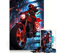 Puzzle Difficile de 1000 pièces représentant Un Motard Rouge à Moto, idéal pour Adultes et Stimulant intellectuel Un Cadeau raffiné et de qualité pour des Moments de détente (38x52cm)