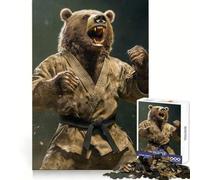 Puzzle Difficile de 1000 pièces représentant Un Ours en Kimono de karaté, idéal pour Adultes Un défi Stimulant et Un Cadeau Original et Amusant (38x26cm)