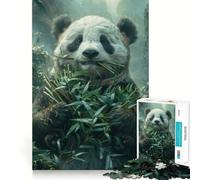Puzzle Difficile de 1000 pièces représentant Un Panda Mangeant du Bambou, idéal pour Adultes Stimule la mémoire, Jeu apaisant, découpe de qualité supérieure, Cadeau Parfait (38x52cm)