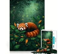 Puzzle Difficile de 1000 pièces représentant Un Panda Roux se reposant dans Un Feuillage Luxuriant Idéal pour Adultes Améliore la mémoire détend l'esprit et Offre Un Cadeau élégant aux Bords Nets