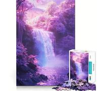 Puzzle Difficile de 1000 pièces représentant Un Paysage de Cascade Pastel, idéal pour Adultes Jeu Intelligent à Faire à la Maison, à Assembler ou à Offrir en Cadeau (38x52cm)