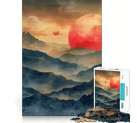 Puzzle Difficile de 1000 pièces représentant Un Paysage de Montagne au Coucher du Soleil idéal pour Les Adultes Jeu de logique Solide Parfait pour Partager Un Moment Convivial Bords Nets