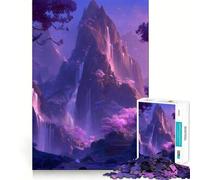 Puzzle Difficile de 1000 pièces représentant Un Paysage de Montagne et de Cascade, pour Adultes Think Toy, Un Jouet paisible et Amusant, Une œuvre d'art aux découpes nettes (50x75cm)
