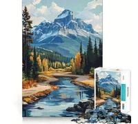 Puzzle Difficile de 1000 pièces représentant Un Paysage de Montagne et de rivière idéal pour Les Adultes Jeu de logique Solide Parfait pour Partager Un Moment Convivial Bords Nets