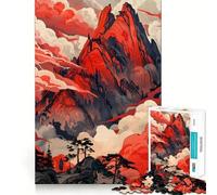 Puzzle Difficile de 1000 pièces représentant Un Paysage de Montagnes Rouges, idéal pour Adultes Découpe Lisse et agréable Cadeau Classique (38x52cm)