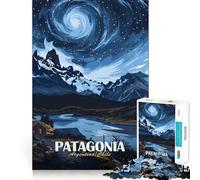 Puzzle Difficile de 1000 pièces représentant Un Paysage de Patagonie avec Montagnes et Ciel, idéal pour Adultes Jeu Intelligent à Faire à la Maison Cadeau Festif idéal (38x52cm)