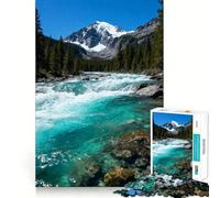 Puzzle Difficile de 1000 pièces représentant Un Paysage de rivière et de Montagne, pour Adultes Think Toy, Un Jouet paisible et Amusant, Une œuvre d'art aux découpes nettes (38x52cm)
