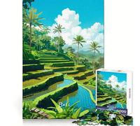 Puzzle Difficile de 1000 pièces représentant Un Paysage en terrasses de Bali, idéal pour Adultes (50x75cm) Un défi Stimulant et Un Cadeau Original et agréable
