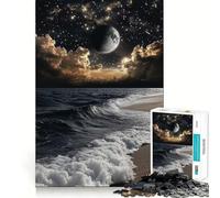Puzzle Difficile de 1000 pièces représentant Un Paysage Marin Nocturne, idéal pour Adultes Ce Puzzle à mémoire, Facile à Assembler et Source de Loisirs, est Un Cadeau Artistique (50x75cm)